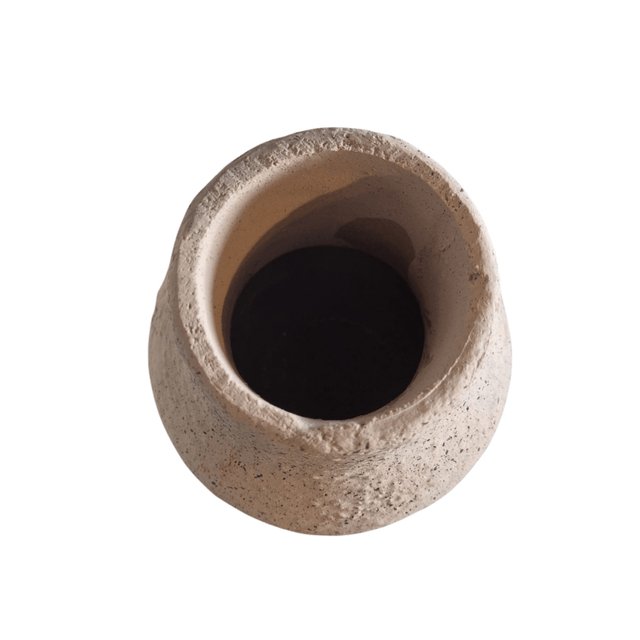 Bruine stenen vaas 30 cm