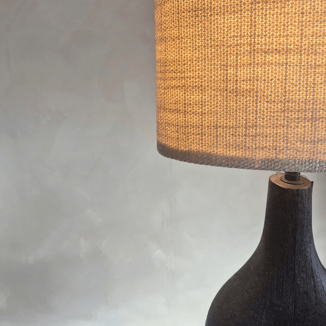 Lamp zwart mango hout