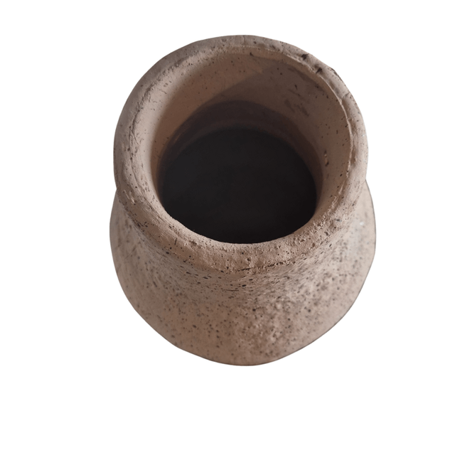 Bruine stenen vaas 38 cm 