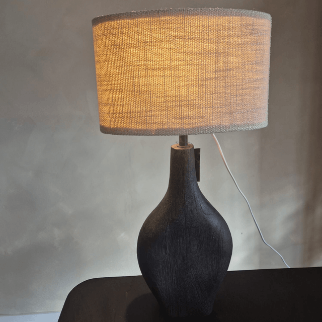 Lamp zwart mango hout