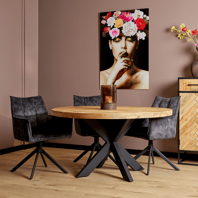 Eettafel Denver rond 130 cm naturel