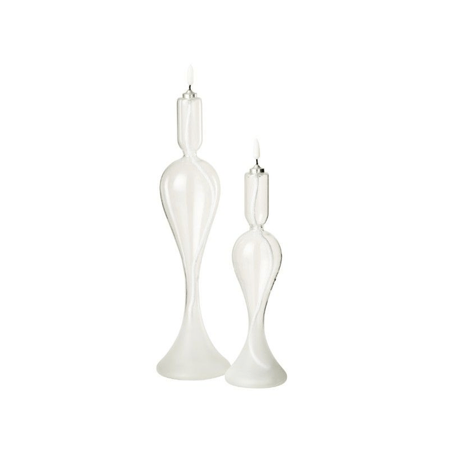 LED Kaars glas transparant L