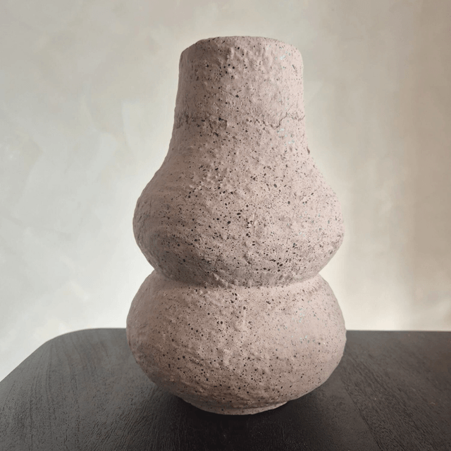 Bruine stenen vaas 30 cm