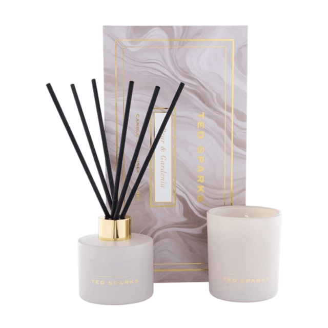Ted Sparks - Candle & Diffuser Gift Set - Pear & Gardenia 
