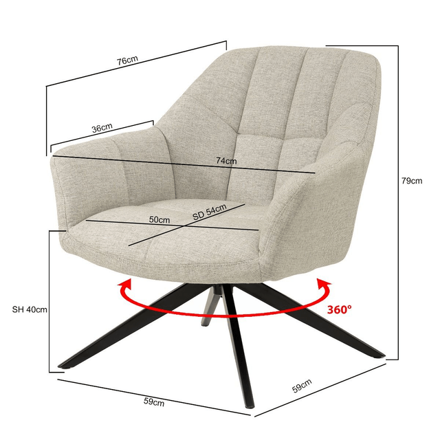 Fauteuil Tom zand