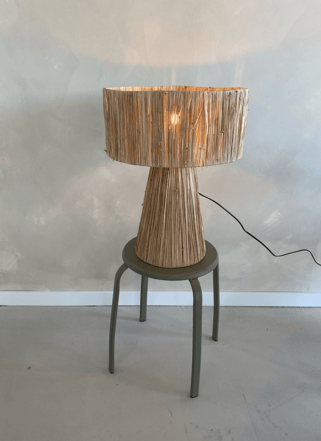 Tafellamp raffia 