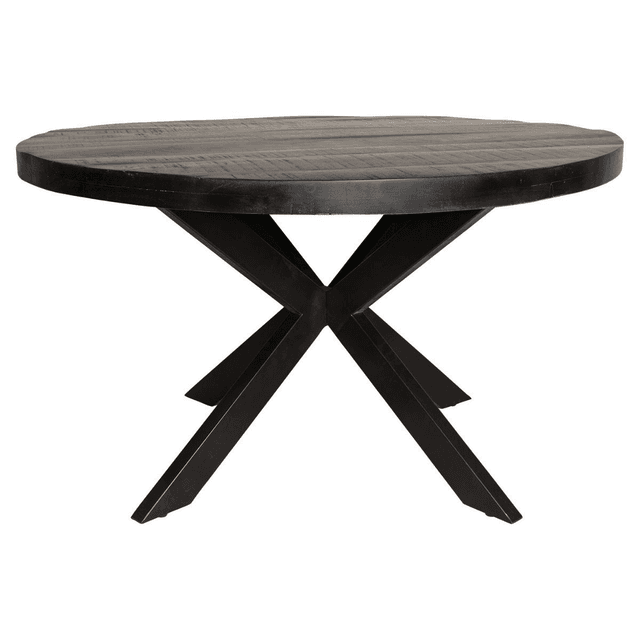 Eettafel Denver rond 130 cm zwart 