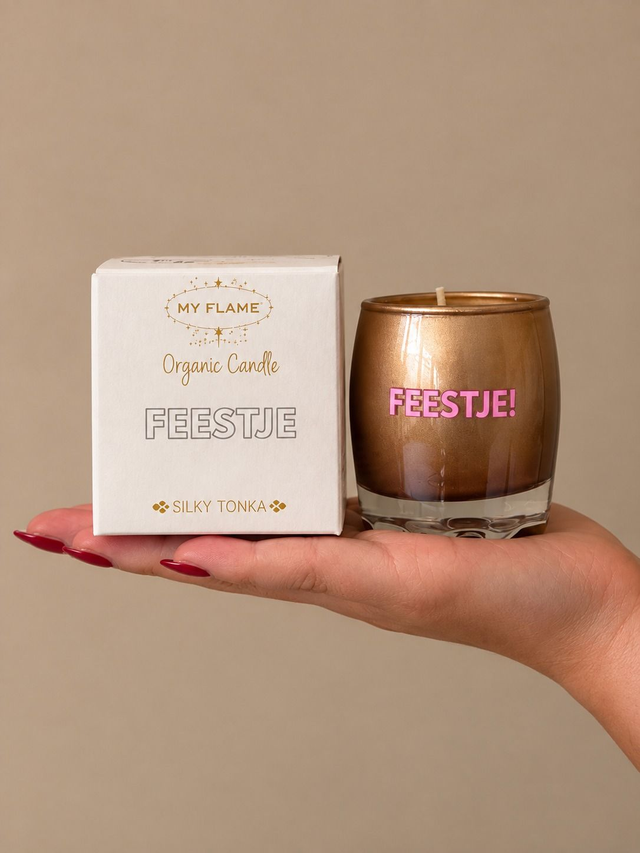 My Flame Lifestyle Geurkaars Silky Tonka – Feestje!