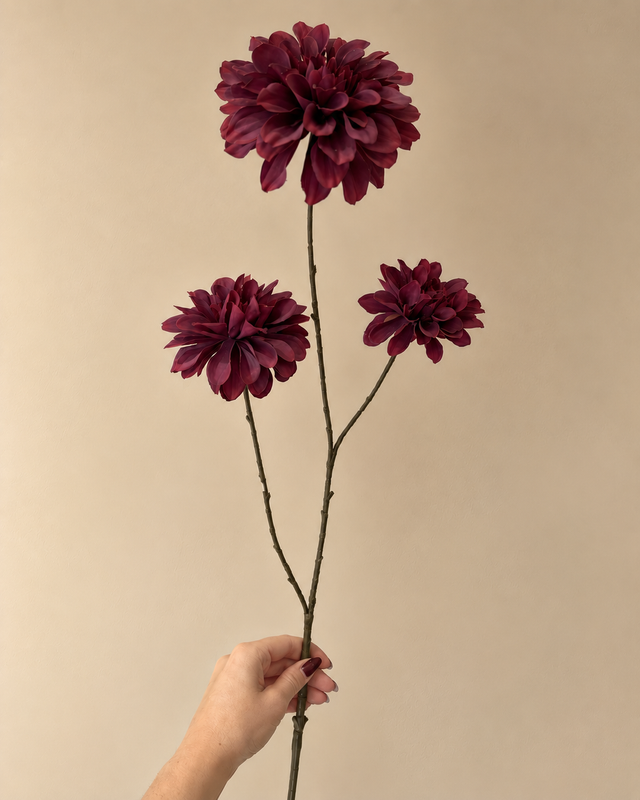Dahlia Spray Paars | Een diepe paarse zijde bloem voor het najaar.