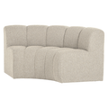 Mojo Eetbank Halfronde Hoek met Rugleuning Bouclé Beige Melange – Zachte vormen voor een speelse en luxe eethoek.