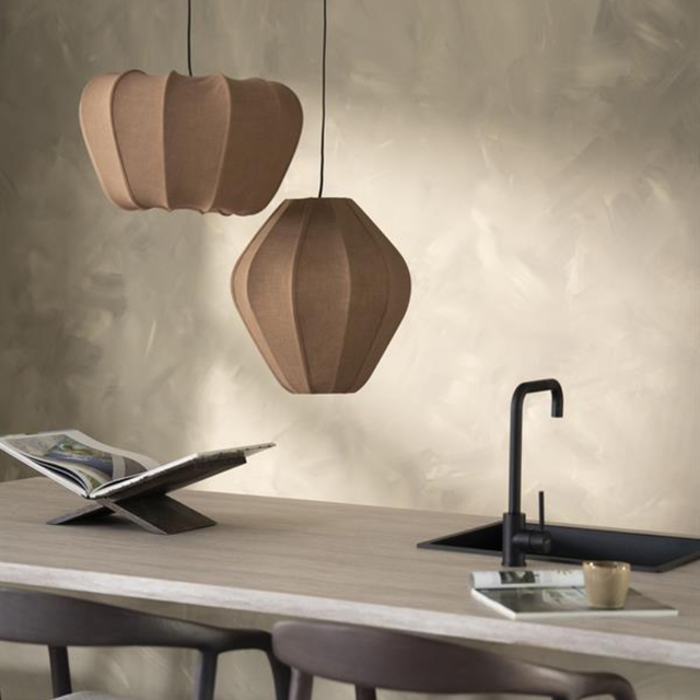Hanglamp Sora 2 Bruin | Linnenlook Hanglamp voor boven de Eettafel