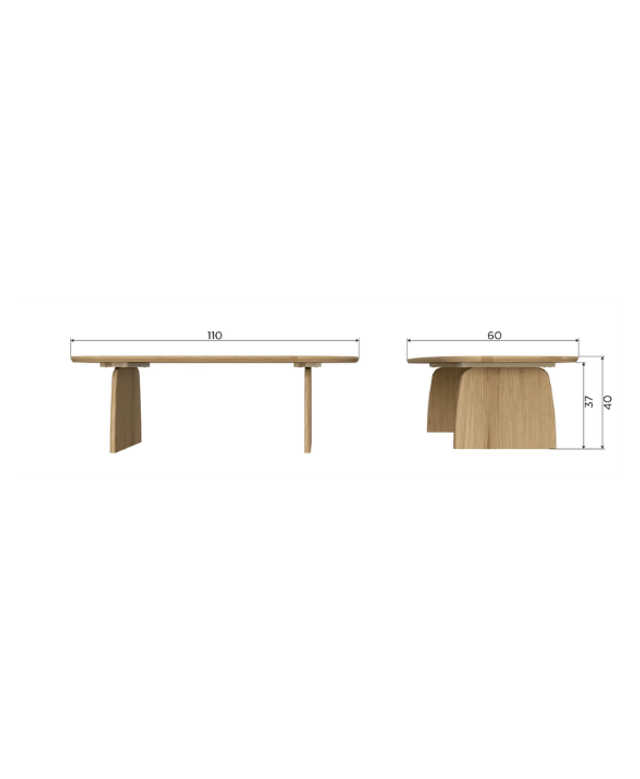 Tablo salontafel organisch eiken