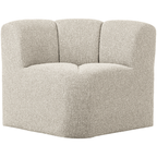 Mojo hoek Bouclé Beige Melange – De perfecte mix van comfort en stijl aan tafel.