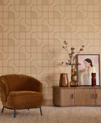 Eijffinger Calm Crafted Behang 363264 – Warm geometrisch behang in terracotta tinten