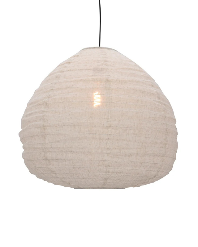 Hanglamp Eilla beige – linnenlook Ø60 cm