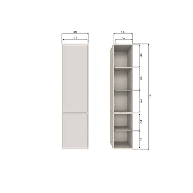 Opbergkast Meggy – Smal design met verrassend veel opbergruimte.