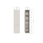 Opbergkast Meggy – Smal design met verrassend veel opbergruimte.