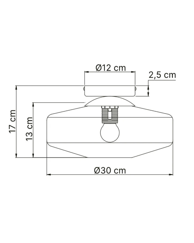 Plafondlamp Amber – amber glas Ø30 cm