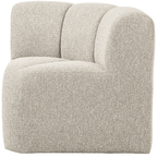 Mojo hoek Bouclé Beige Melange – De perfecte mix van comfort en stijl aan tafel.
