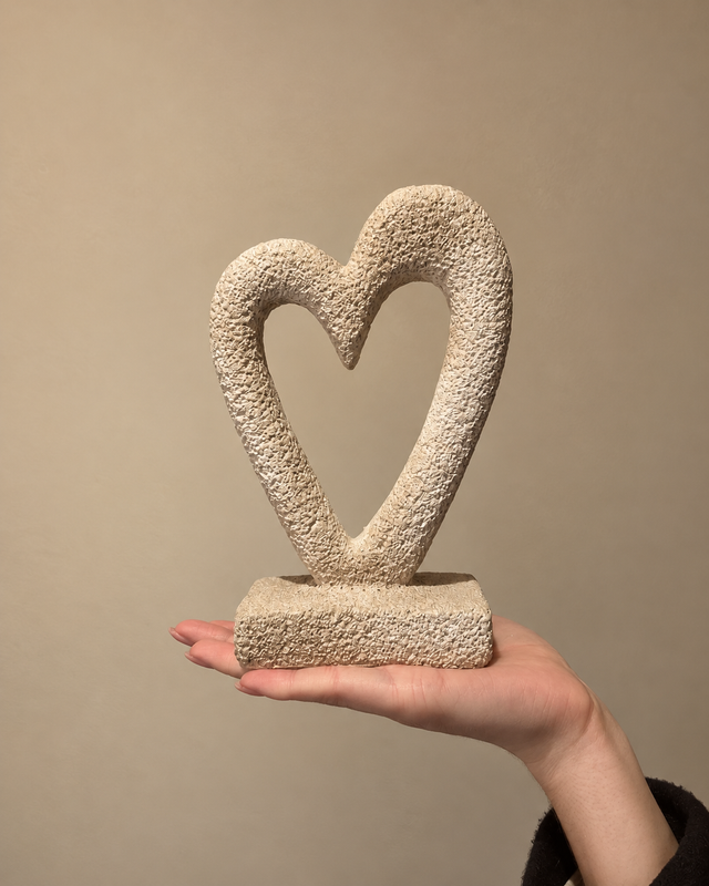 Aardewerk Ornament Hart Beige | Tijdloze decoratie in een zachte beige tint