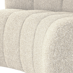 Mojo Eetbank Halfronde Hoek met Rugleuning Bouclé Beige Melange – Zachte vormen voor een speelse en luxe eethoek.