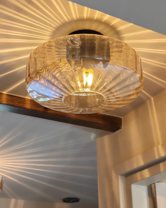 Plafondlamp Amber – amber glas Ø30 cm
