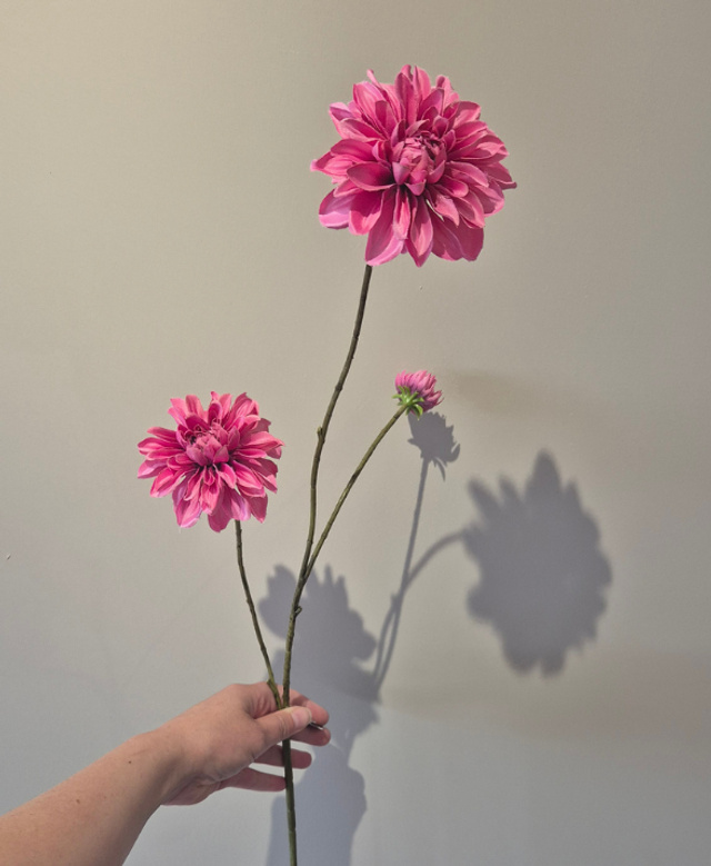 Bloem Zijden Dahlia Fuchsia | Roze Zijden Bloem voor een Kleurrijk Boeket